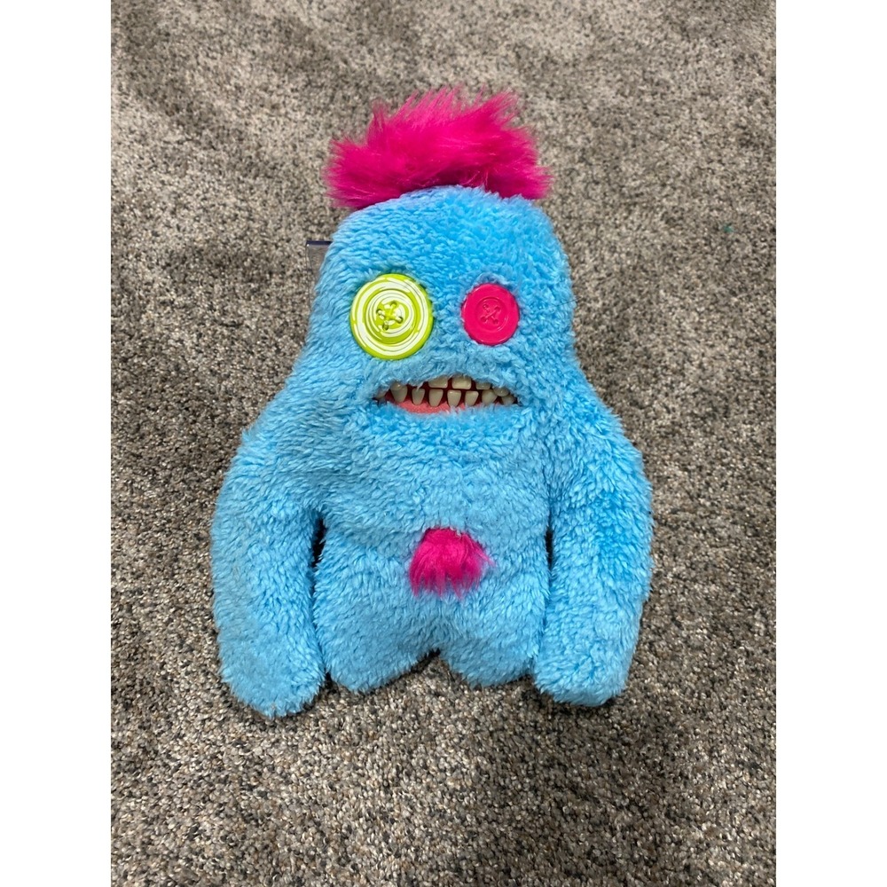 Zuru Fuggler Funny Ugly Monster Blue Fuzzy Plush Toy Button Eyes Pink Hair 2024